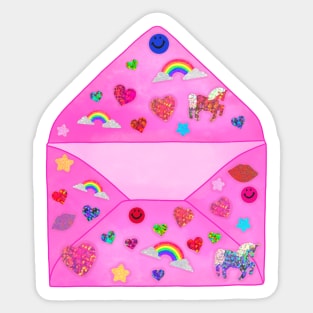 Pink Sparkly Sticker Envelope Sticker